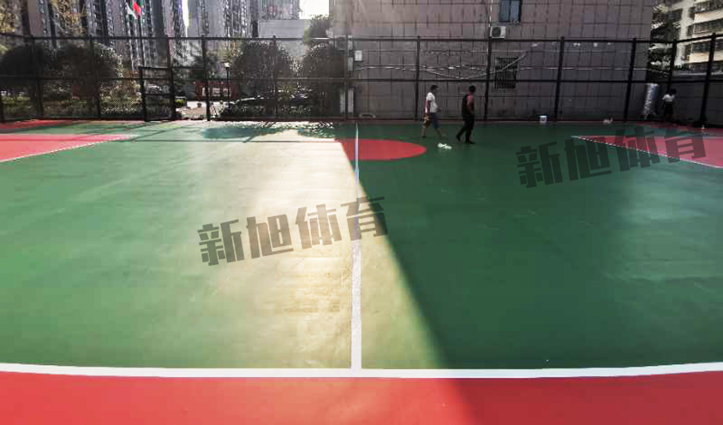 硅pu籃球場局部翻新